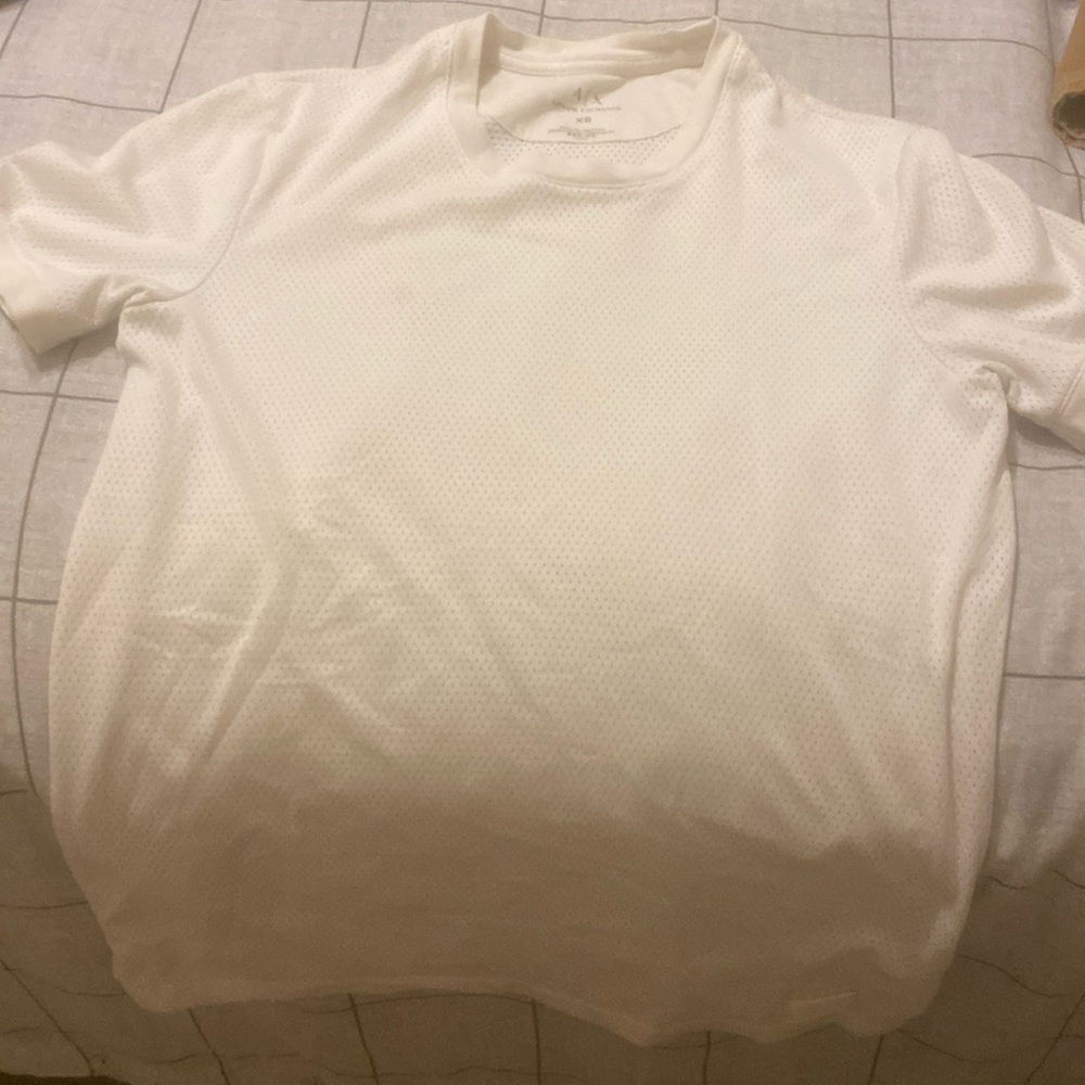 White dry fit armani exchange shirt awesome quality very comfortable